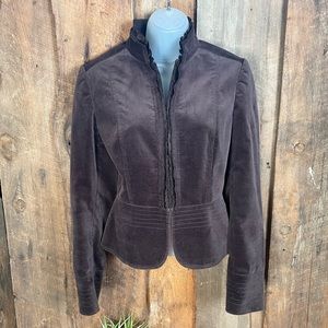 Antonio Melani Brown Velvet Peplum Blazer - Size 4